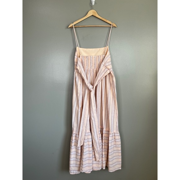 American Eagle maxi dress cotton linen striped cottagecore size XXL travel vaca - Picture 3 of 8